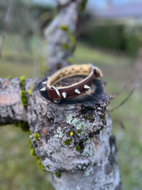 Collier vernis brun S