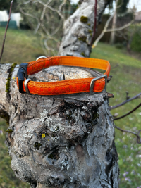 Collier simili-cuir orange M