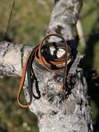 Laisse cuir marron