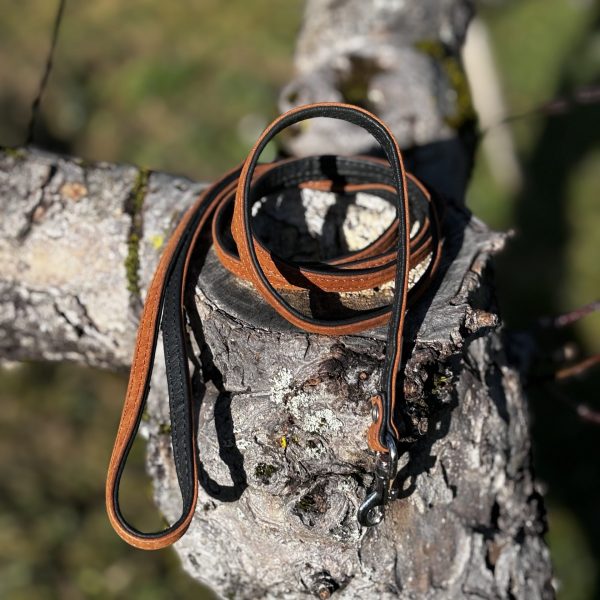 Laisse cuir marron