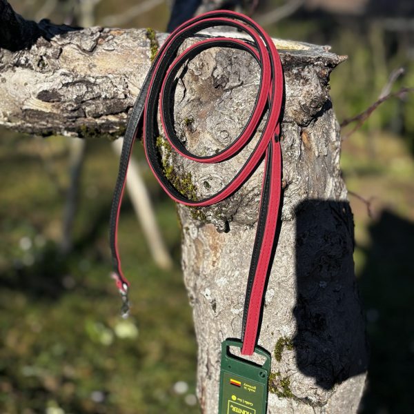 Laisse cuir rouge
