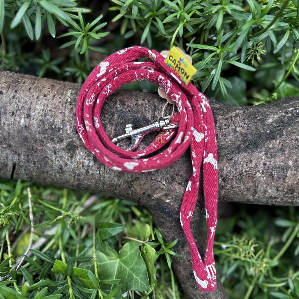 Laisse en tissu rouge
