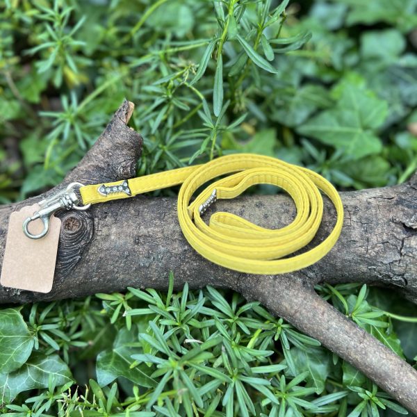 Laisse tissu jaune 105cm