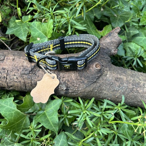 Collier gris et jaune 23-34cm