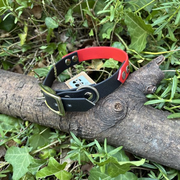 Collier rouge et noir 32-38cm