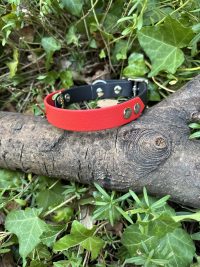 Collier rouge et noir 32-38cm